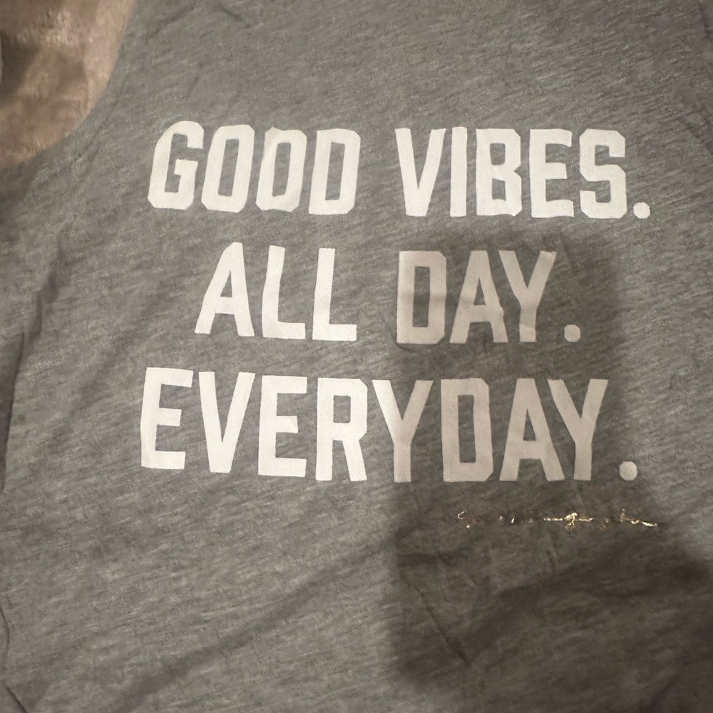 Spiritual Gangster Heather Gray Graphic good vibes muscle Tank Top size small